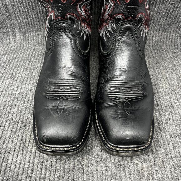 Ariat Sierra Square Steel Toe Western Boots Black Leather Cowboy Mens 8.5 D - Picture 3 of 9